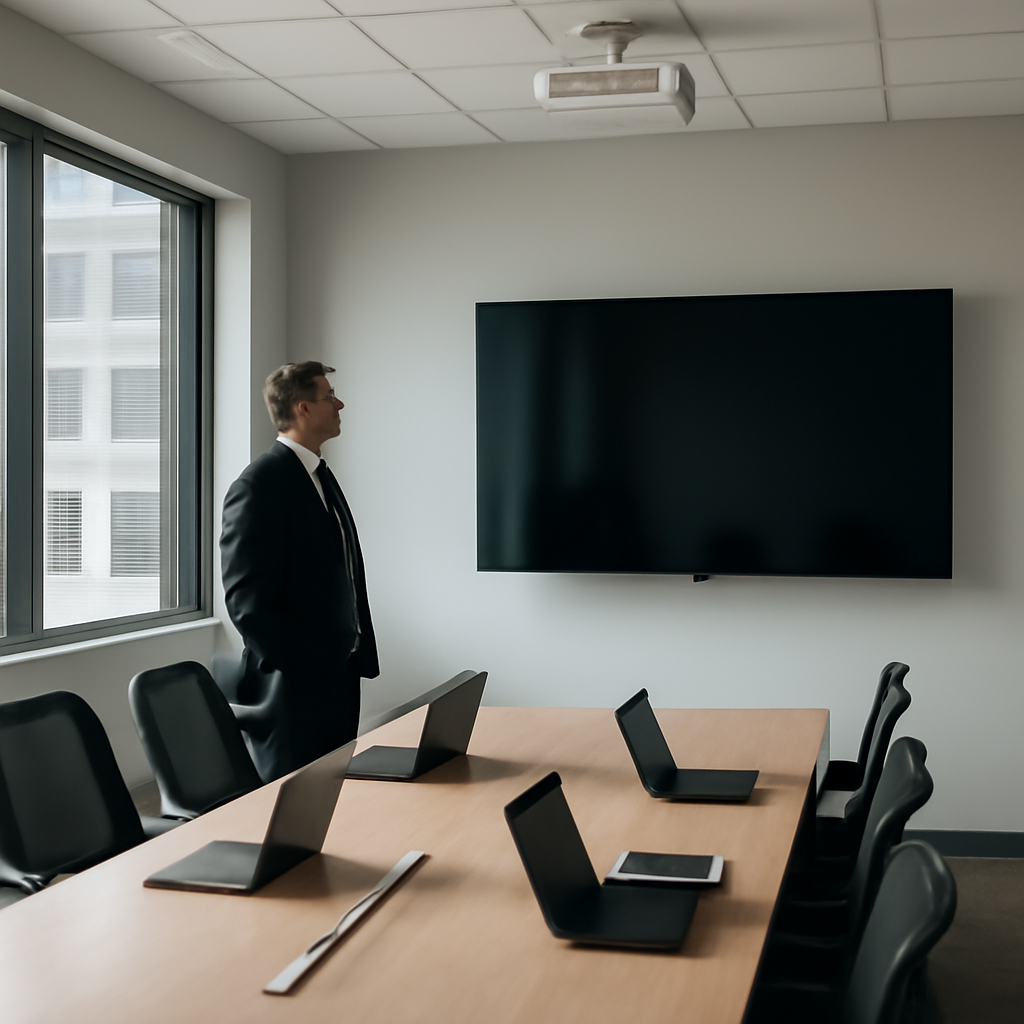 Projetor inteligente ou TV gigante na empresa? Como decidir pelo melhor custo por polegada e pela experiência de uso